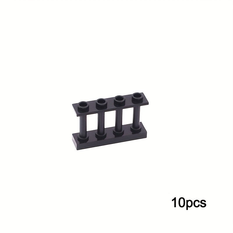 10pcs Building Blocks + Corner Posts 1x4x2 Fence 4x4x2 - Compatible with Archite