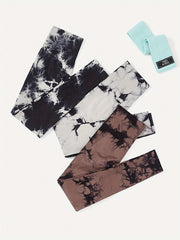 3pcs Tie Dye Yoga Pants High Stretch Leggings Women's Activewear