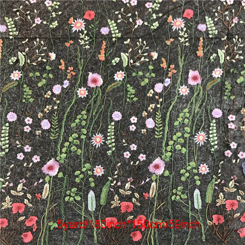1pc Water Grass Embroidered Dress Fabric DIY Lace Fabric