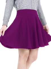 High Waist Mini Skater Skirt Women's Clothing