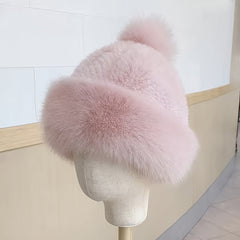 Thick Beanie With Pom Coldproof Knit Hats Beanies Ear Protection