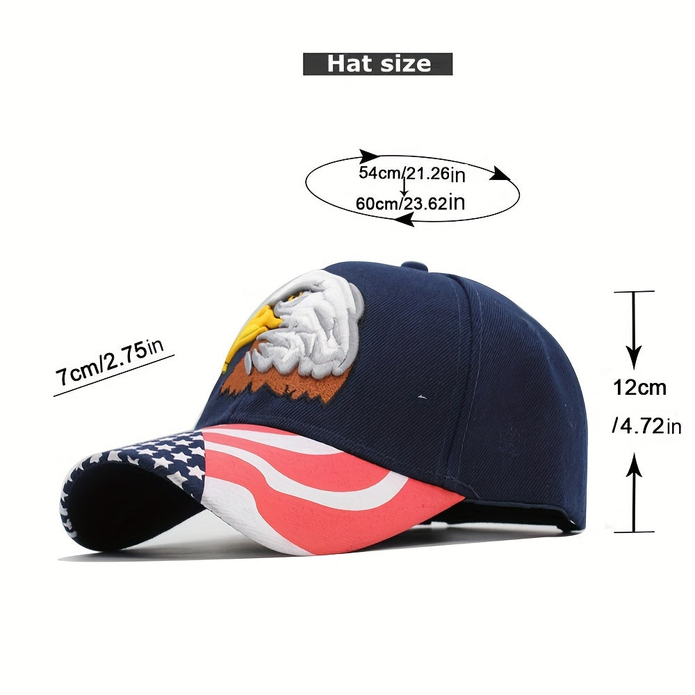 Eagle American Flag Embroidered Cotton Baseball Cap