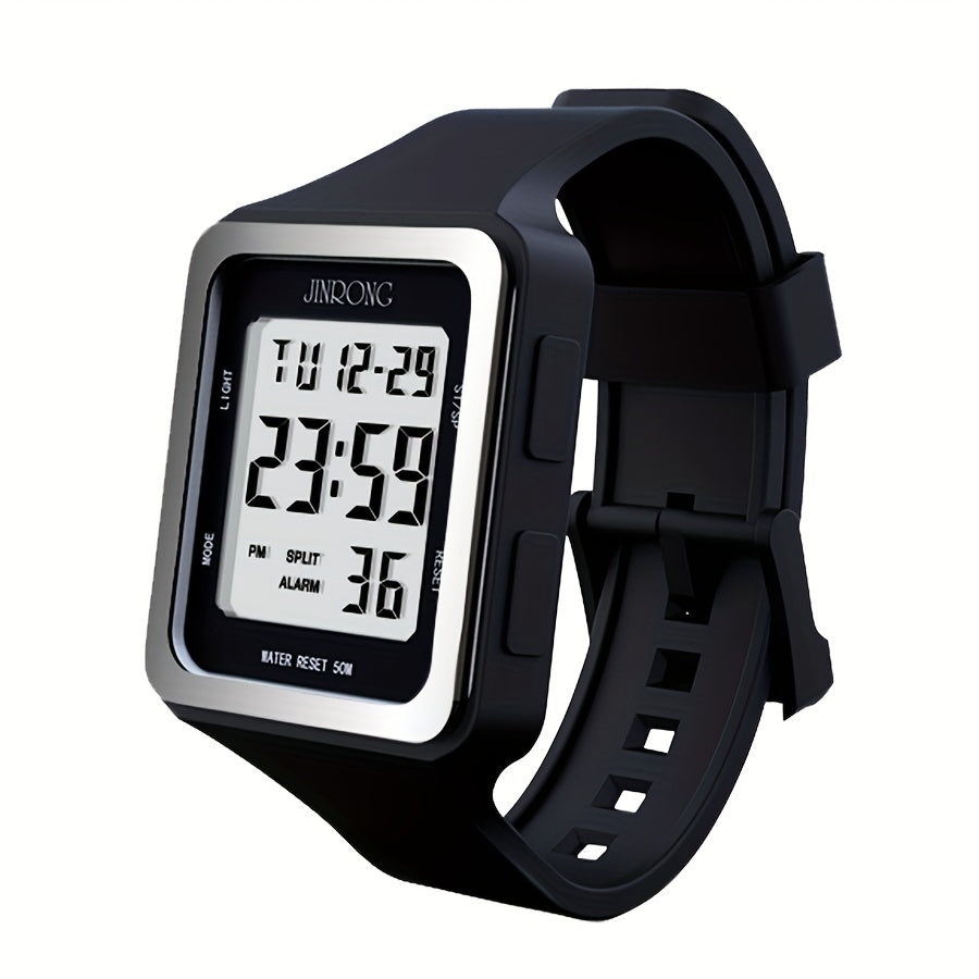 Silicone Strap Sport Digital Wrist Watch Date Alarm Back Light