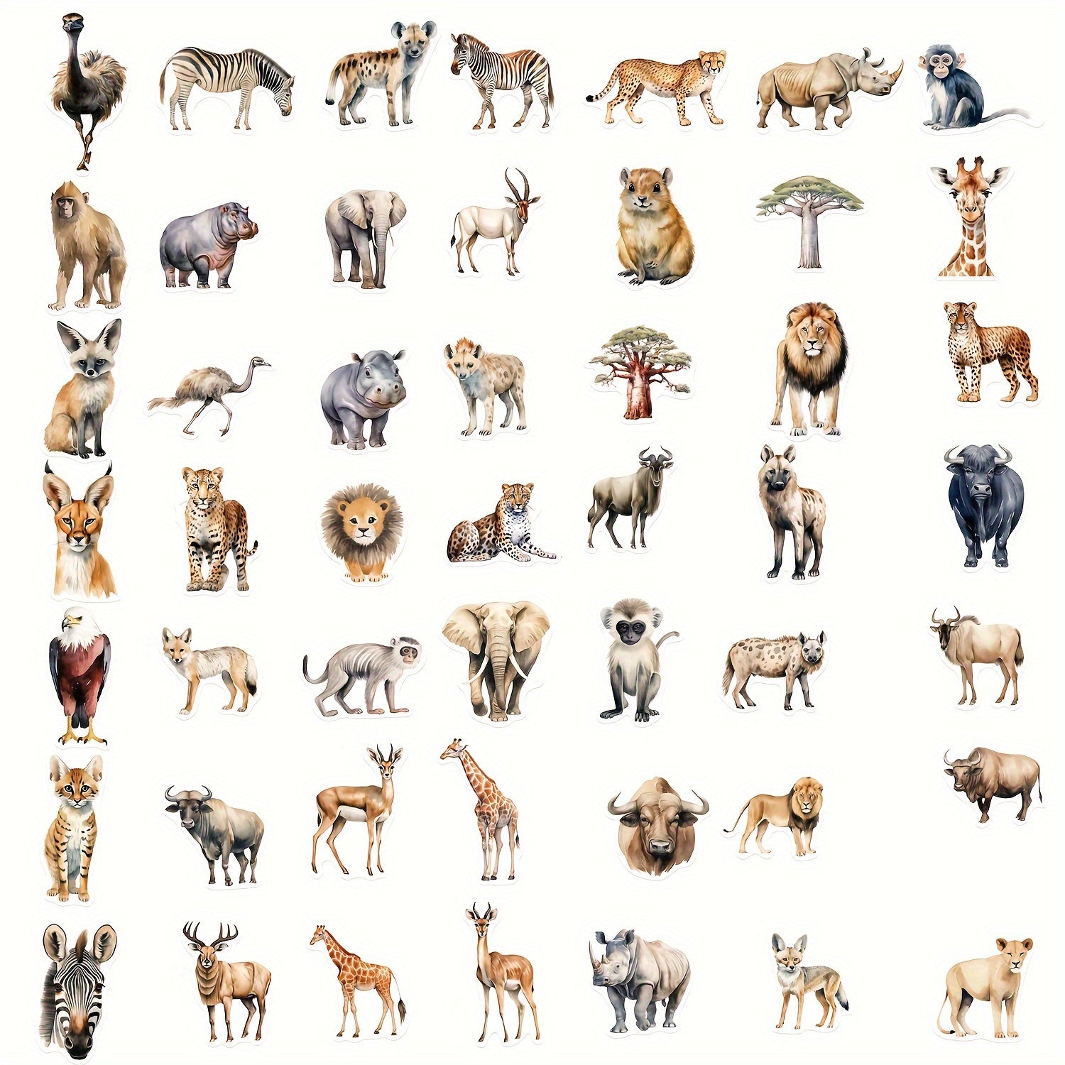 50pcs Cartoon Animal Graffiti Vinyl Stickers