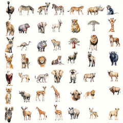 50pcs Cartoon Animal Graffiti Vinyl Stickers