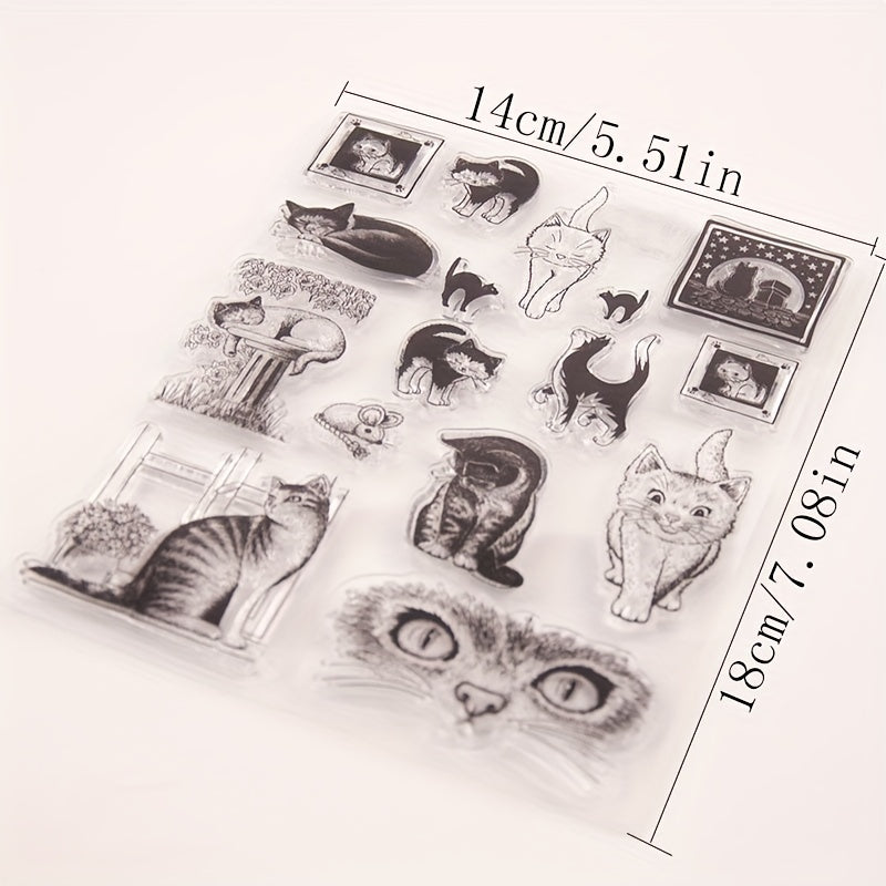 Cat Expressions Clear Stamps for DIY Craft Making Greeting Card
