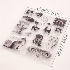 Cat Expressions Clear Stamps for DIY Craft Making Greeting Card