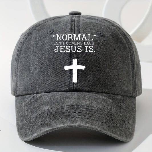 Men's Denim Baseball Cap Retro Wide Brim Sunscreen Washed