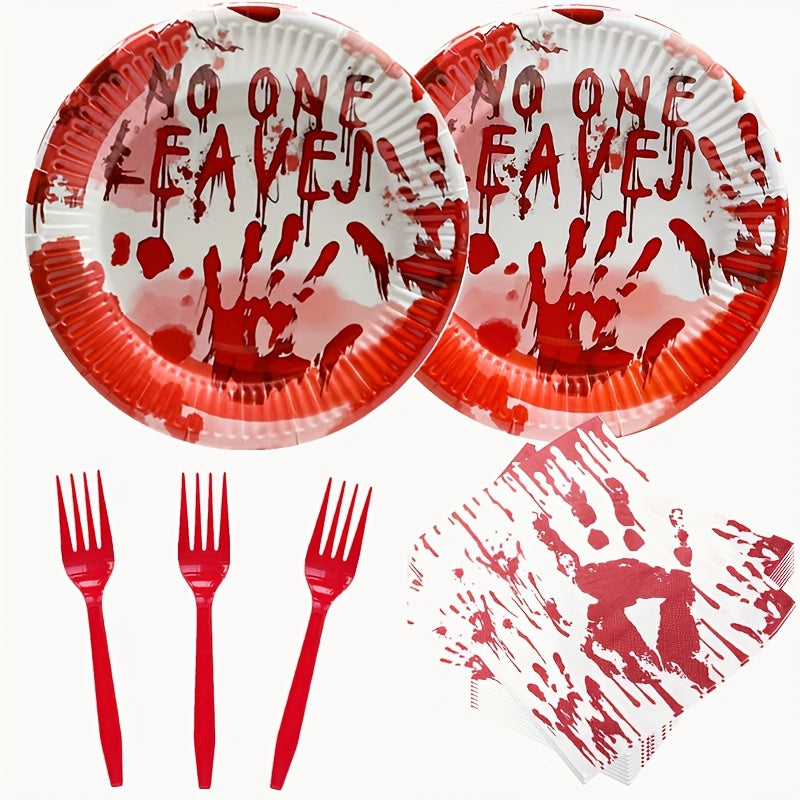Halloween Party Supplies Serves 20 Pumpkin Plates & Napkins Set