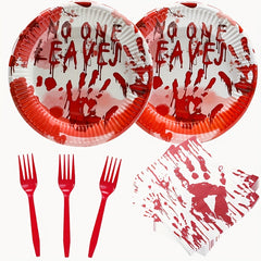 Halloween Party Supplies Serves 20 Pumpkin Plates & Napkins Set