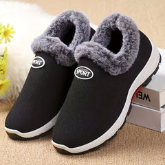 Women's Letter Patched Faux Fur Lined Snow Boots