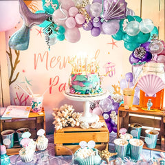 Mermaid Party Supplies Balloon Garland Kit - Purple Mermaid Tail Balloon Arch
