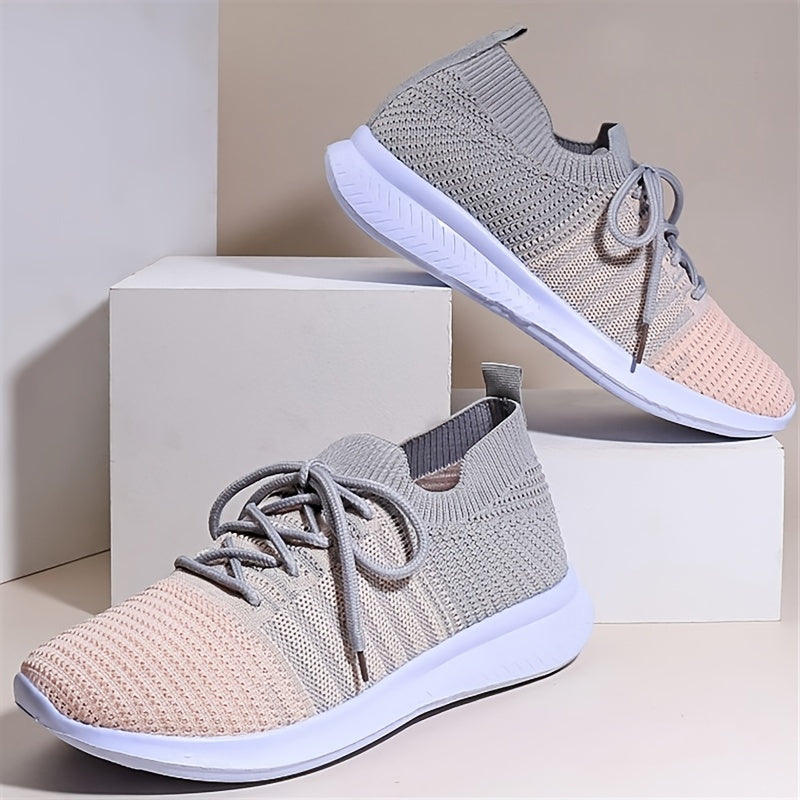 Women's Knitted Sports Shoes Breathable Non Slip Low Top Sneakers