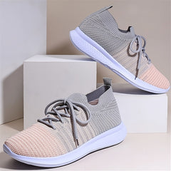 Women's Knitted Sports Shoes Breathable Non Slip Low Top Sneakers