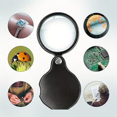 10x Handheld Magnifying Glass, Foldable & Portable Pocket Magnifier