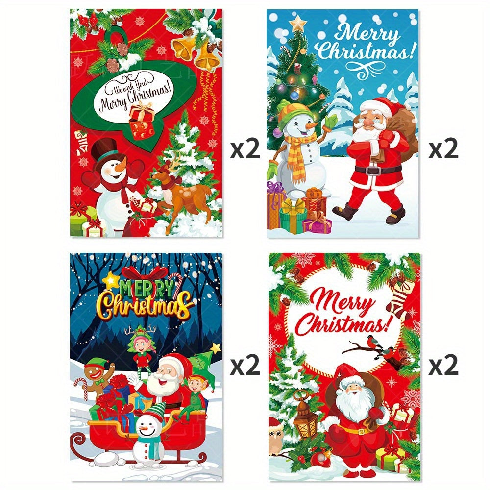 8pcs Christmas Wine Bottle Sticker Party Self adhesive Sticker