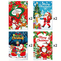 8pcs Christmas Wine Bottle Sticker Party Self adhesive Sticker