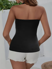 Sexy Zipper Halter Top Slim Fit Summer Sleeveless