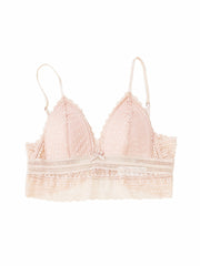 Floral Lace Triangle Bralette Lightweight Wireless Bra