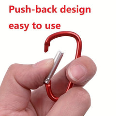 10pc Aluminum Alloy Keychain Hooks for Camping Hiking - Random Colors