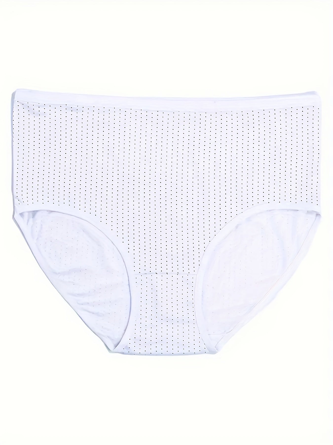 5 Pack Plus Size Panties Set Pin Dot Print Mid Waist Underwear