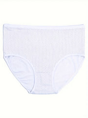 5 Pack Plus Size Panties Set Pin Dot Print Mid Waist Underwear