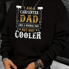 Funny Slogan Print Sweatshirt Men's Casual Graphic Crew Neck Pullover Sweatshirt