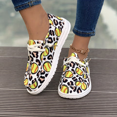 Women's Skateboard Shoes Baseball Pattern Flat Lace-up Skate Shoes