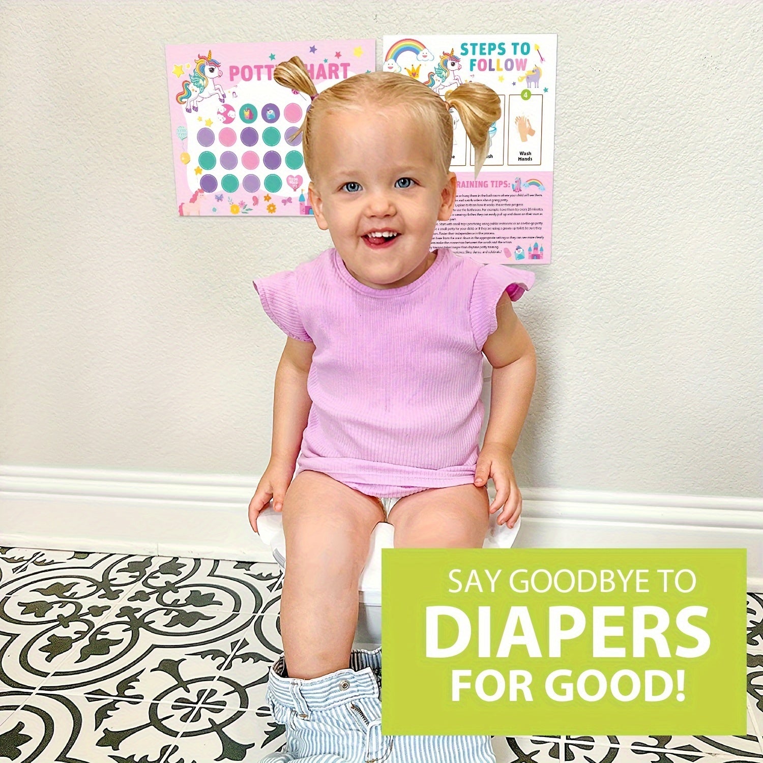 Toilet Training Unicorn Sticker Chart Potty Habit Formation