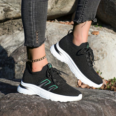 Women's Lace Up Outdoor Running Shoes Light Breathable Sports Shoes