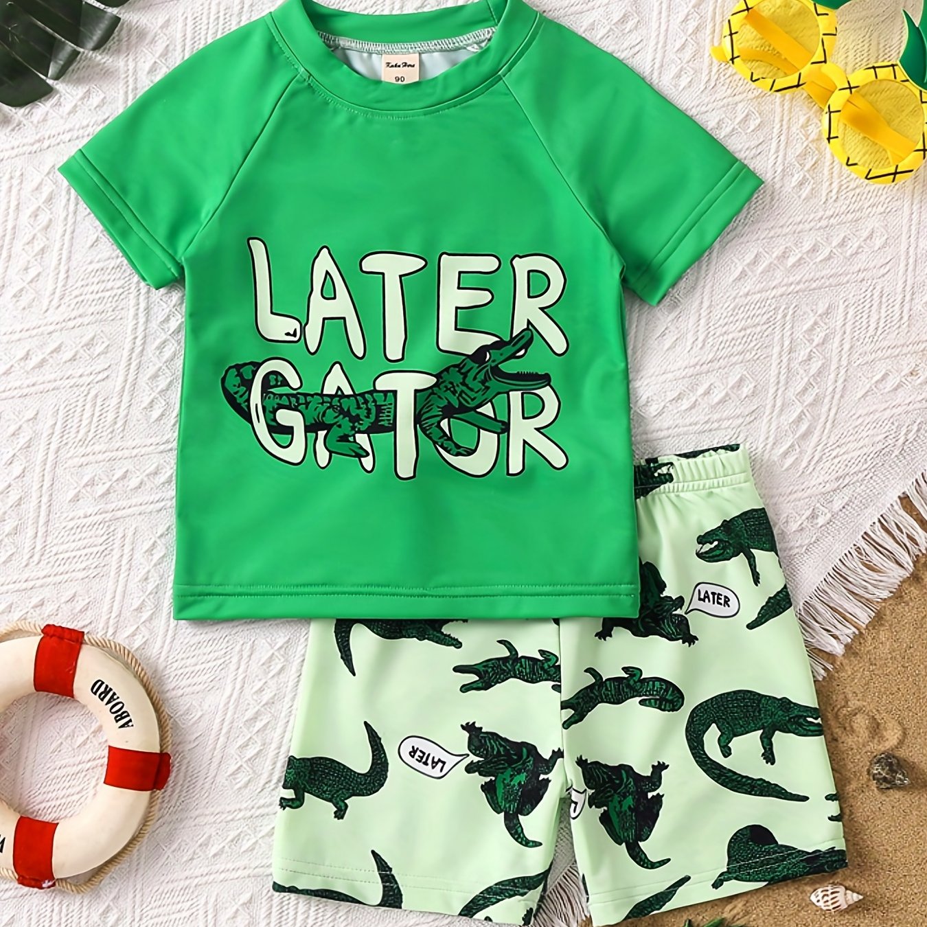 Boys Little Gator Cartoon Crocodile Swimming Suit