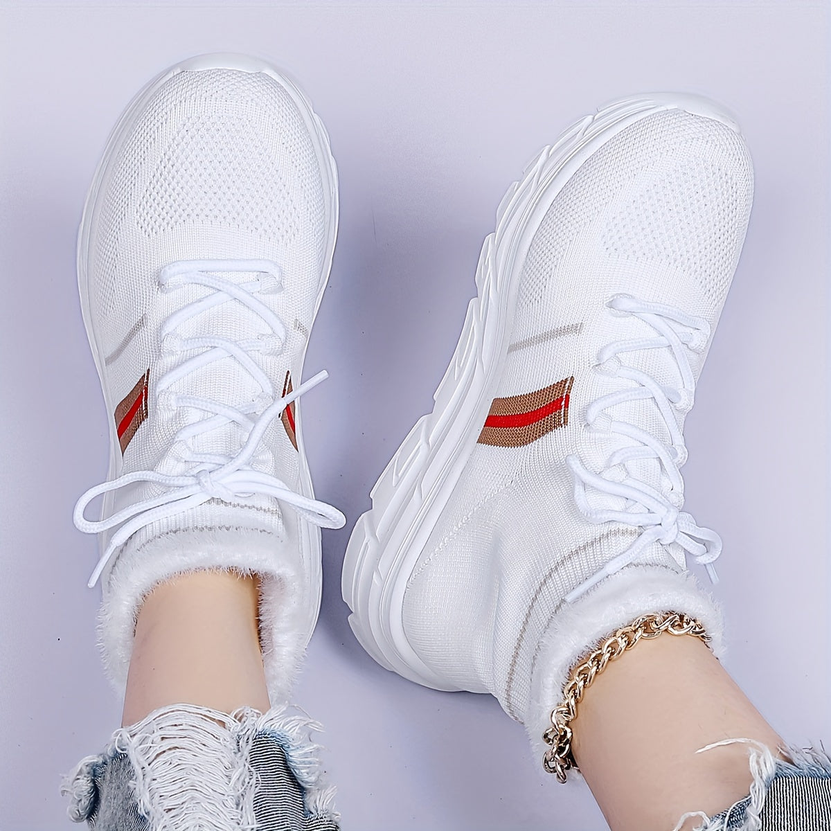 Women's High Winter Sports Sneakers Plush Inner Thermal Running Shoes