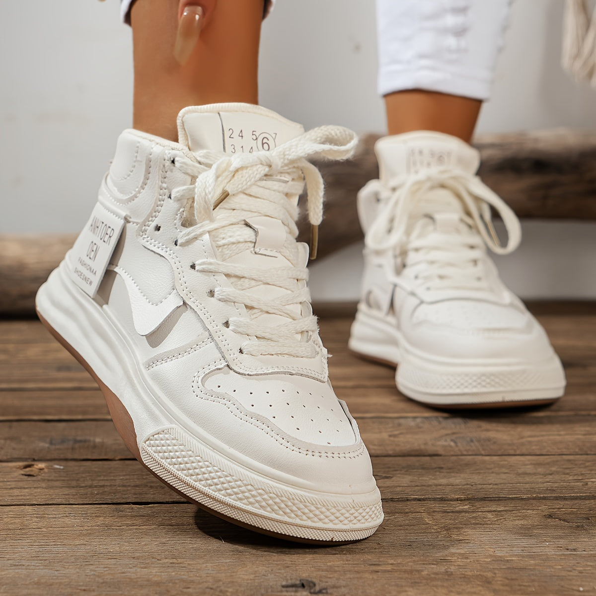 Women's Faux Leather Skate Shoes Non Slip Casual Sneakers
