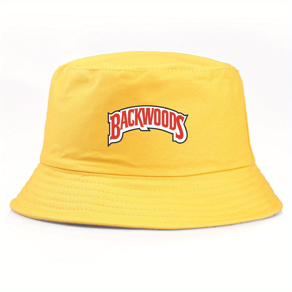Letter Print Unisex Bucket Hat Hip hop Reversible Travel Beach Sun Hat