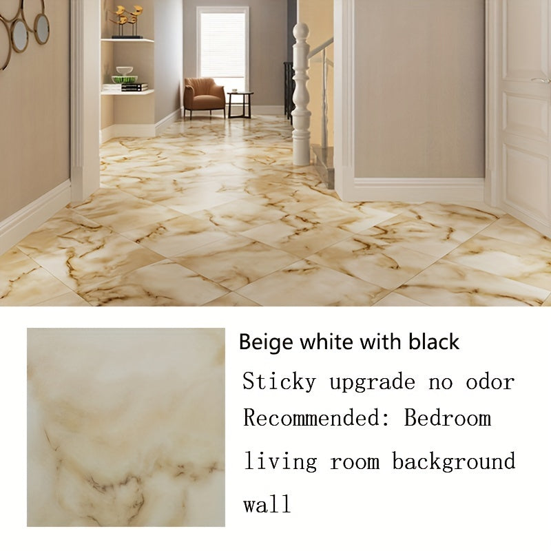 10pcs Marble Self-Adhesive PVC Floor for Living Room Restaurant Office