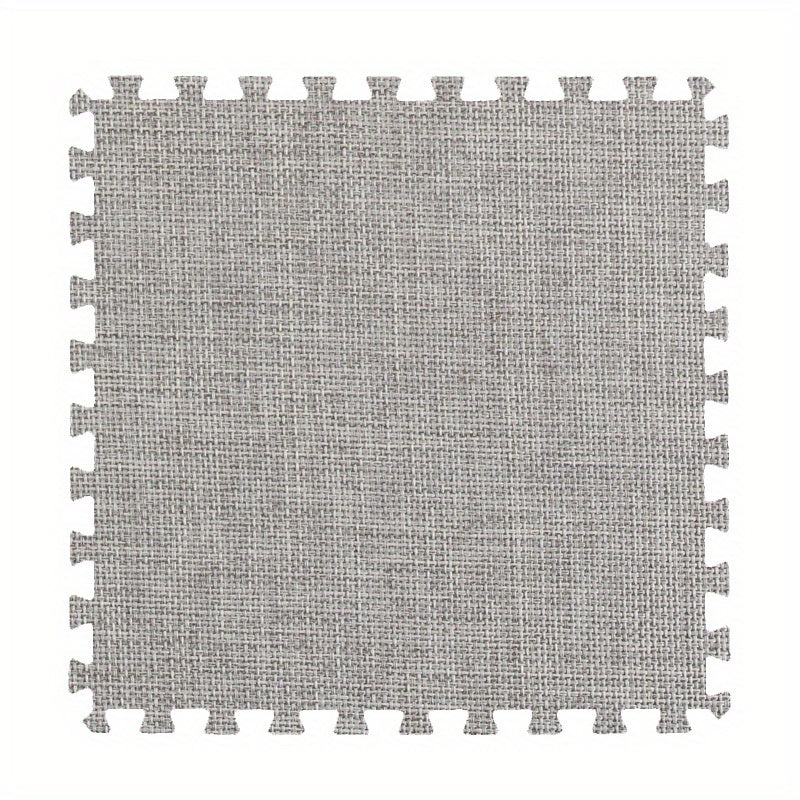 6pcs Linen Floor Mat Bay Window Mat Seat Mat Square Interlocking Carpet