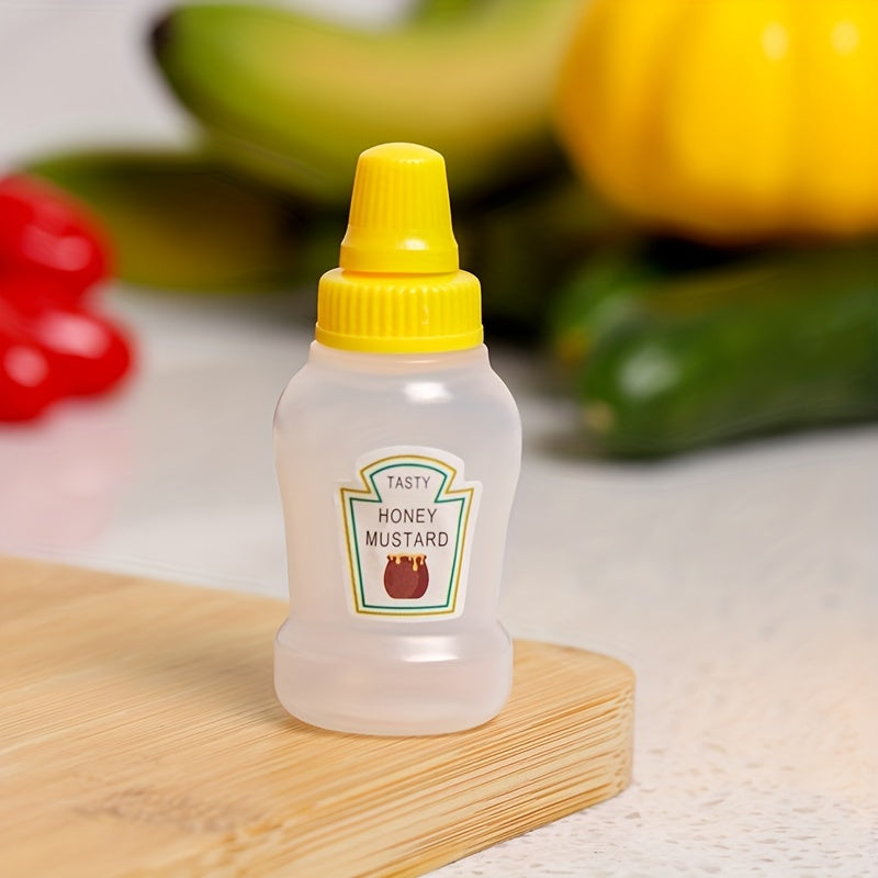 4pcs Mini Ketchup Bottles Condiment Squeeze Containers for Lunchbox Picnic