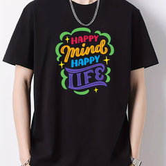 Men's Cotton Graphic Crew Neck Active T-shirt for Summer