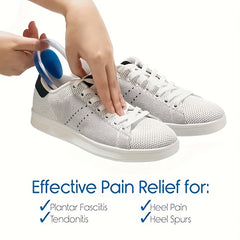 2pcs Soft Silicone Gel Heel Pad Insoles Pain Relief Foot Cushion