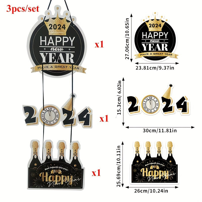 3pcs Year Door Hanging Decorations Birthday Party Home Decor
