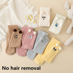Cartoon Fuzzy Thigh High Socks for Women
