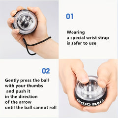 2pcs Wrist Ball Silent Trainer Self starting Spinning Ball Fitness Decompression