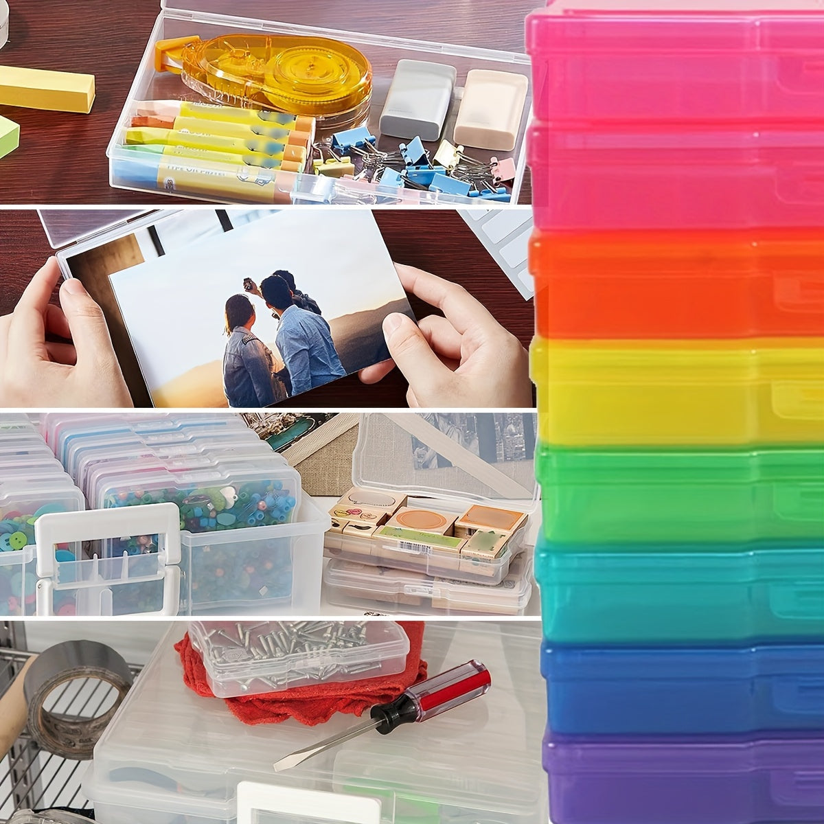 Photo Storage Box: Plastic Large Capacity Container