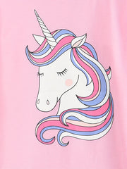 Girls Unicorn Print Long Sleeve Pajamas Set