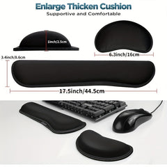 Gel Memory Foam Keyboards and Mouse Wrist Rests 2-Piece Set