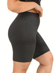 High Rise Yoga Shorts High Stretch Solid Color