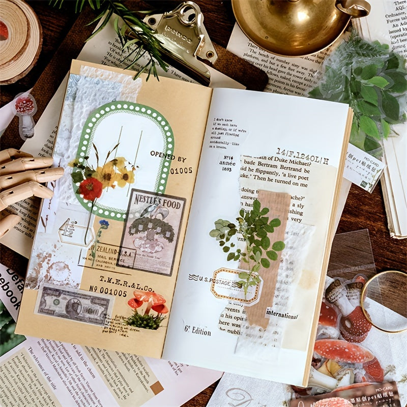 40pcs PET Sticker Plant Flower Diy Journal Diary Decoration