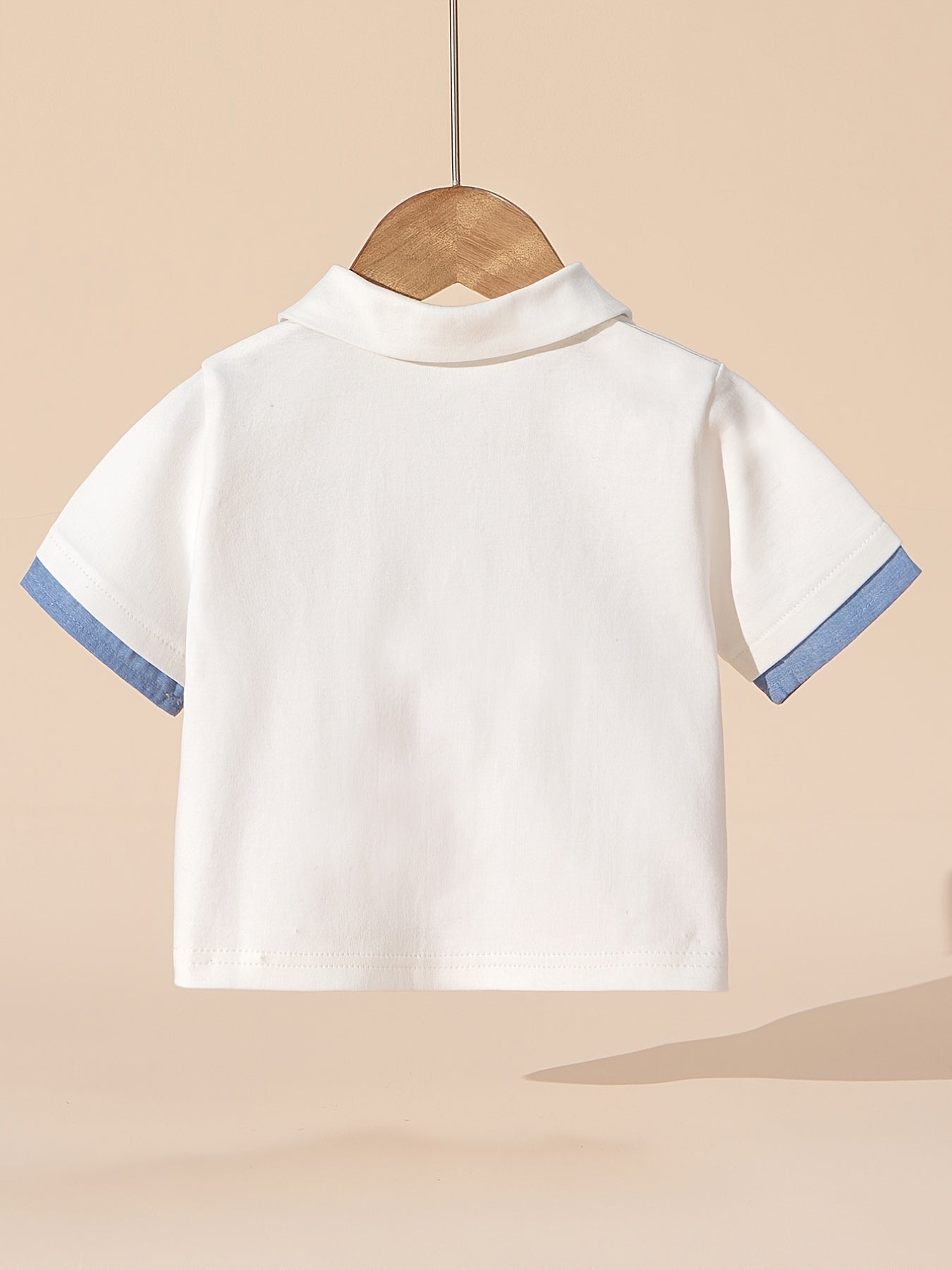 Kids Casual Lapel Shirt with Crown Embroidery for Summer