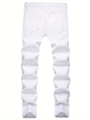 Men's Slim Fit Ripped Jeans Casual Stretch Denim Pants