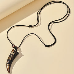 Resin Bone Pattern Ripple Triangle Necklace Boys Girls Decor